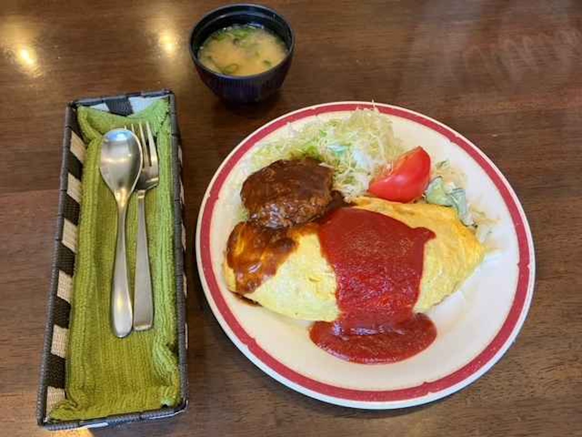 オムライス&合びきハンバーグ